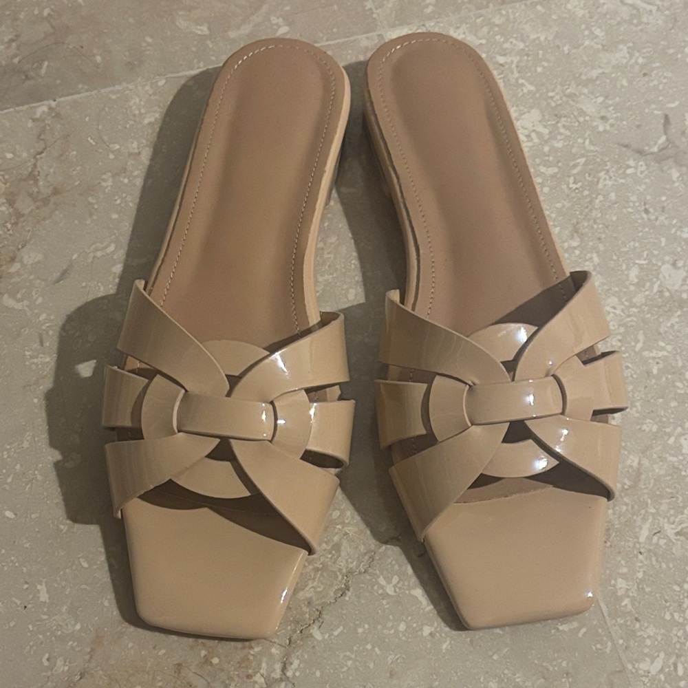 Nude Slide Sandals